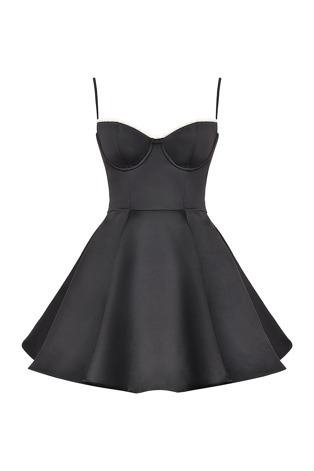 CELINE - Robe Bustier Évasée en Satin avec Tulle